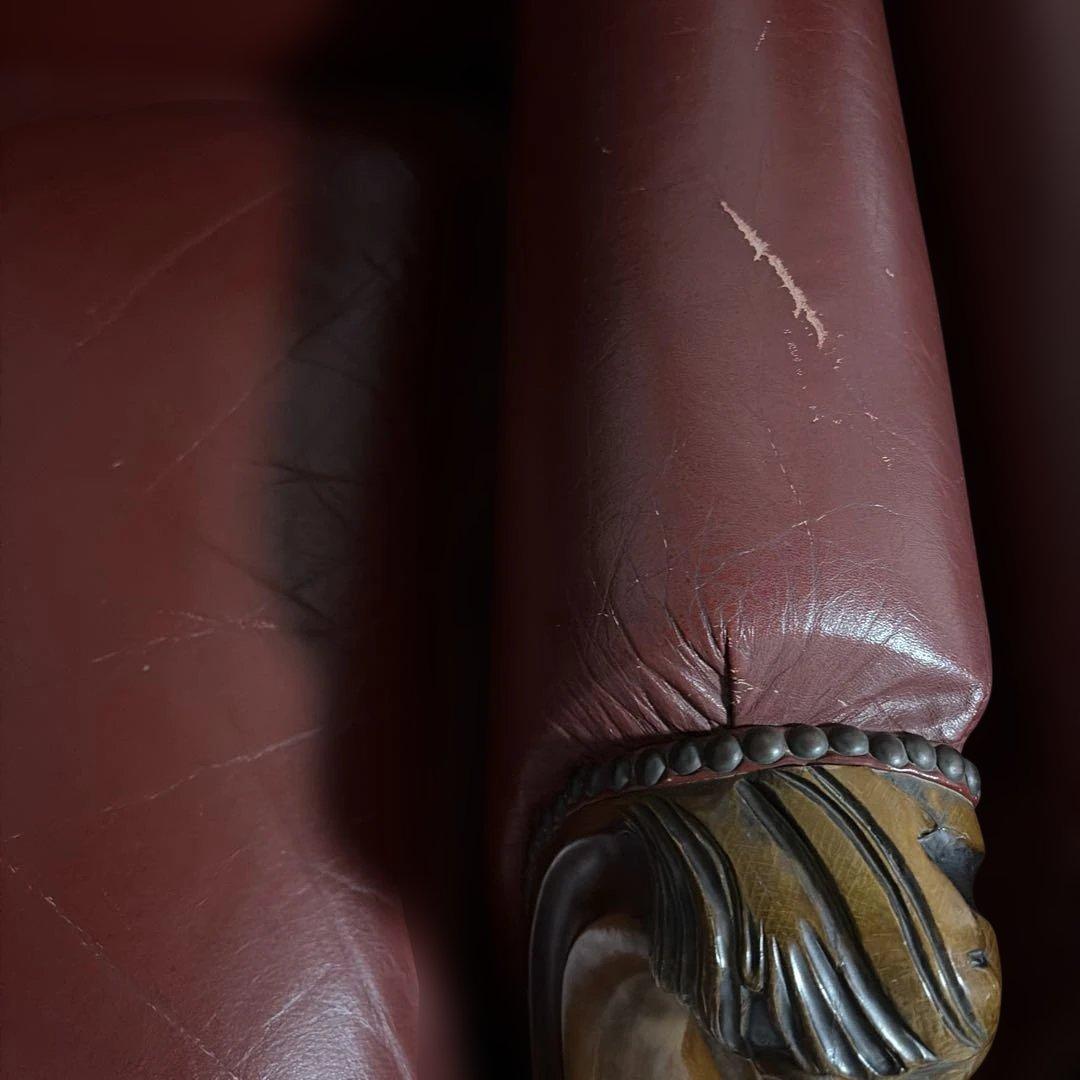 お値下げ　クラシック 赤 レザー アームチェア　1人掛け