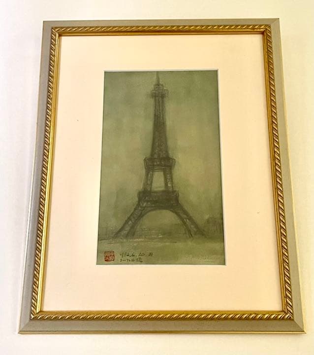 絵画　エッフェル塔　作者不明