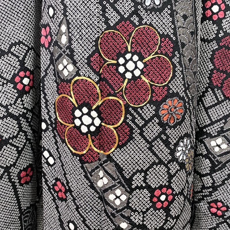 507z56☆呉服店取扱い 振袖 総絞り 身幅広 金駒刺繍☆美品 成人式結婚式