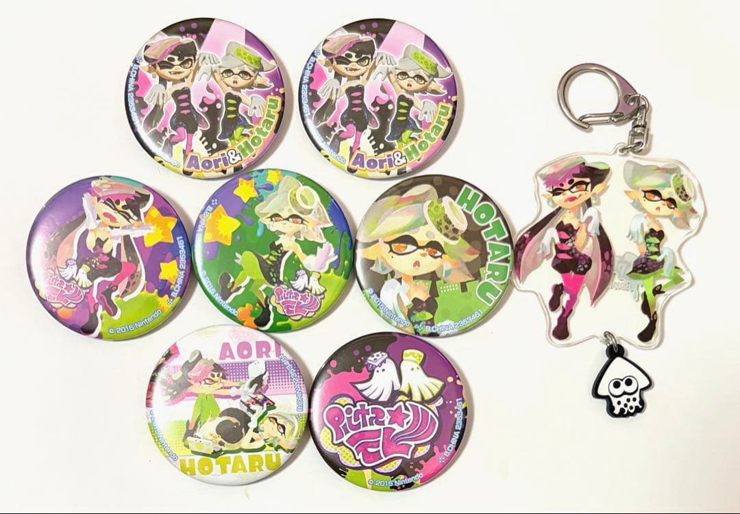 スプラトゥーン シオカラーズ アオリ ホタル 缶バッジ アクリルキーホルダー
