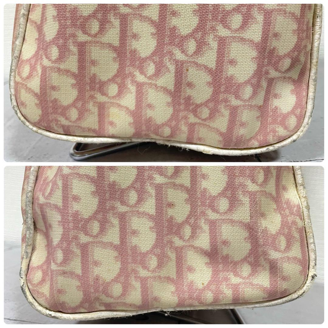 ディオール Dior ミニボストンバッグ トロッター柄 ホワイト ピンク　総柄