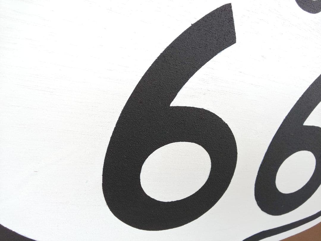 【ハンドメイド】木製ロードサイン ルート66 アメリカ 道路標識 木製看板