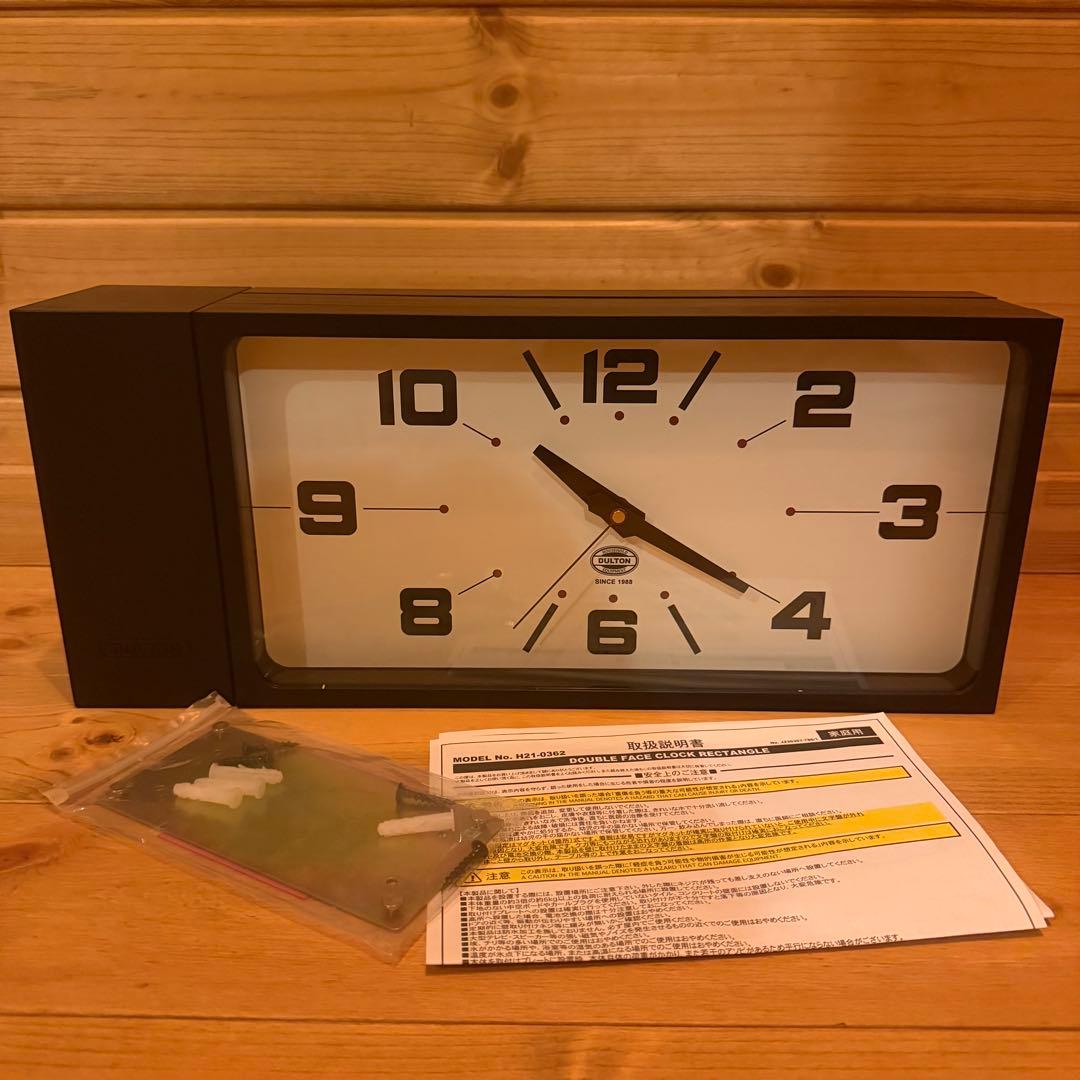 ダルトン ダブル フェイス クロック レクタングル ブラック 黒