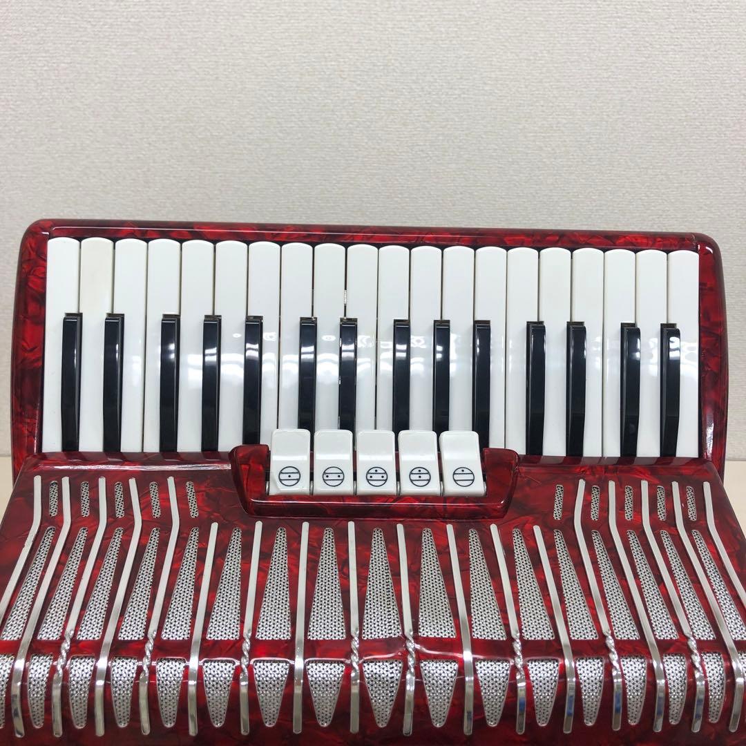 【レア】YAMAHA ヤマハ アコーディオン レッド 34鍵 80ボタン 赤