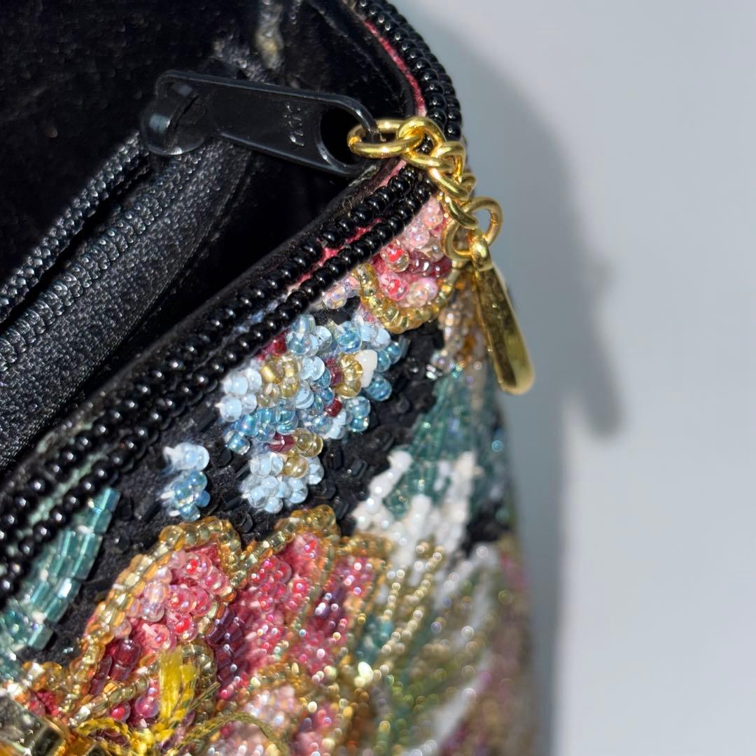 最高級✨未使用✨二重糸 本刺繍 ビーズ フォーマルバッグ 和装小物 総柄 日本製