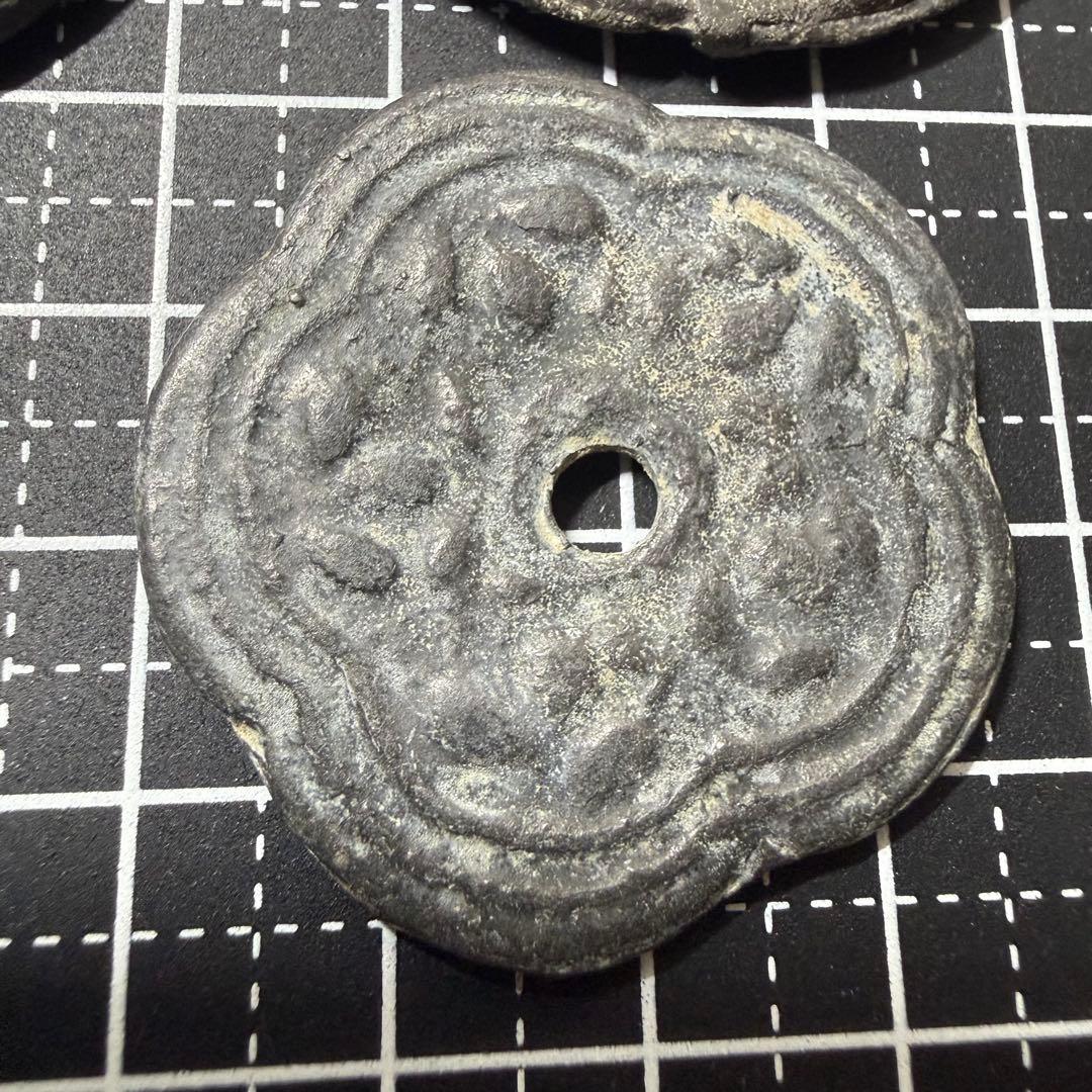 古銭 絵銭 アユタヤ王朝 異形銭 中国 花銭 大型 4点組 開運 アンティーク