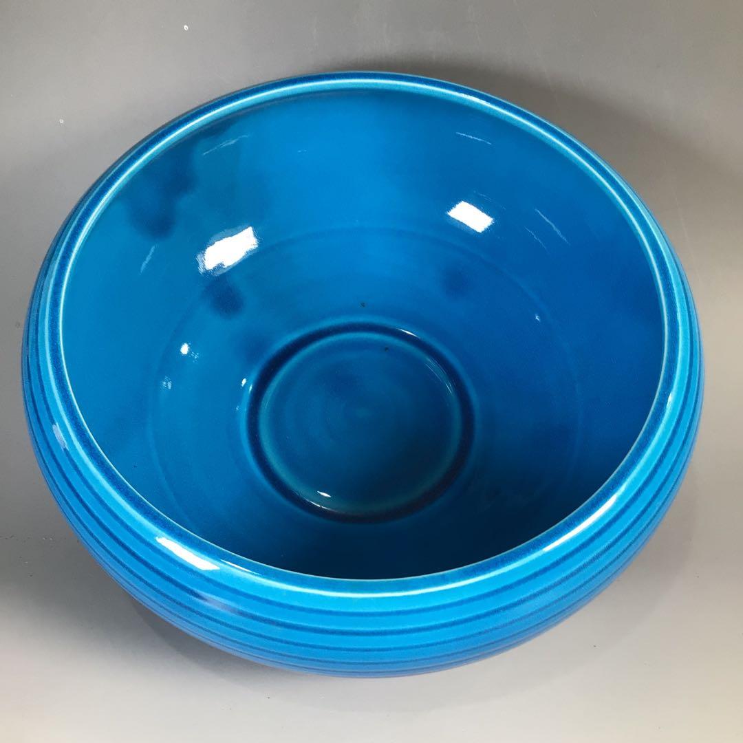 Ｎ８１３　水指　『貴山造』『浅黄交趾』『平水指』　共箱　茶道具