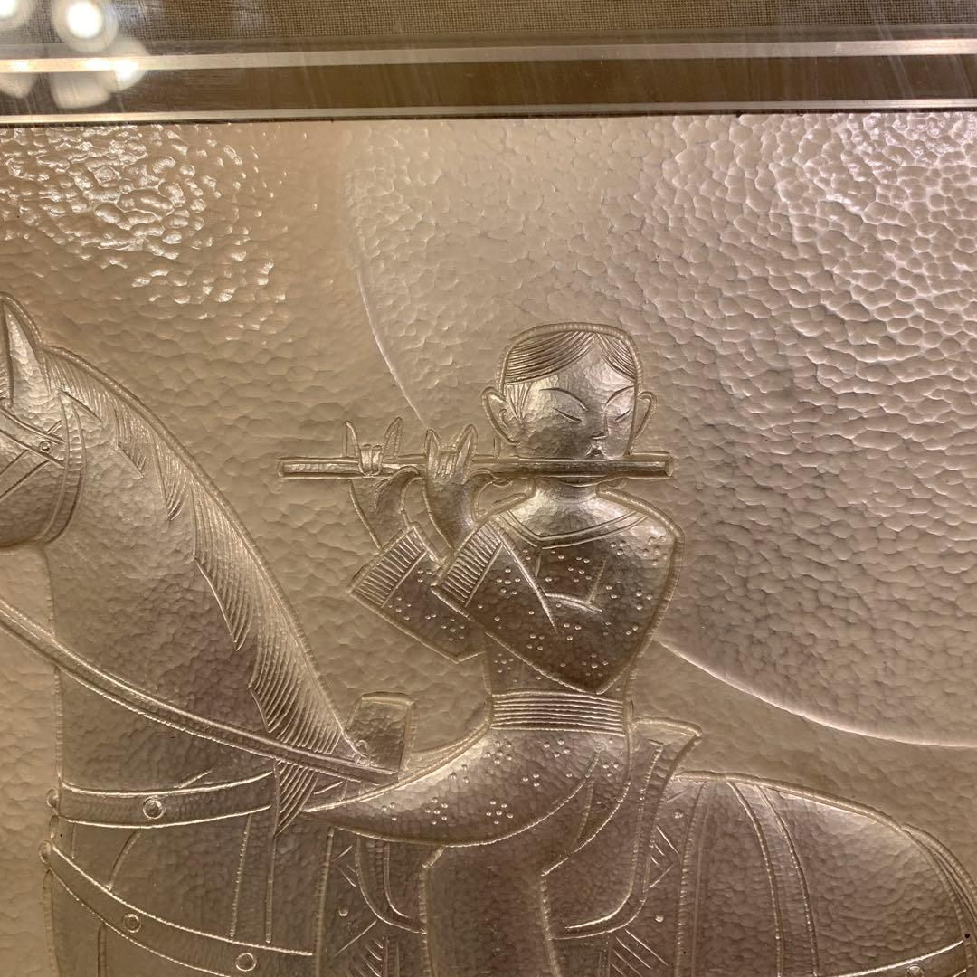 アンティーク　人間国宝・金森映井智作品　パネル額／静韻　500限定