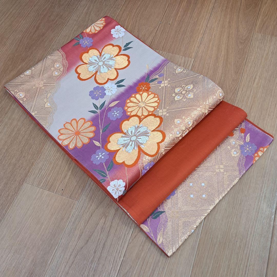 未使用に近い フルセット 正絹振袖 ラメ入ブルー桜柄 成人式 卒業式に最適