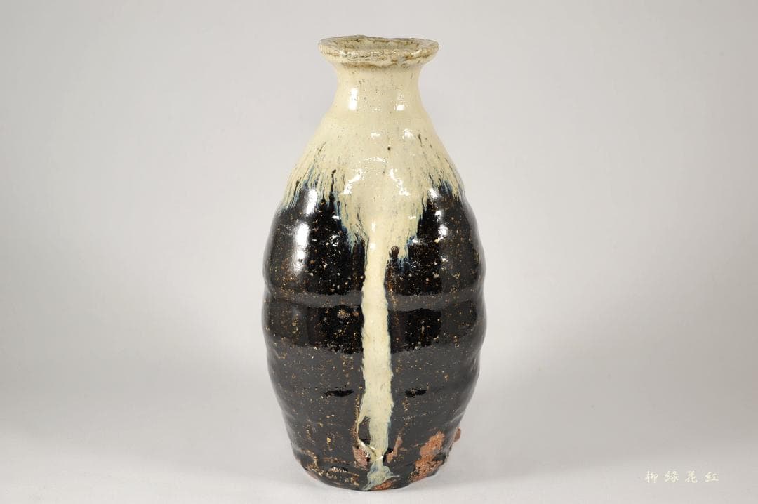 井上東也 唐津 花入 共箱 茶道具 鏡山窯 朝鮮唐津