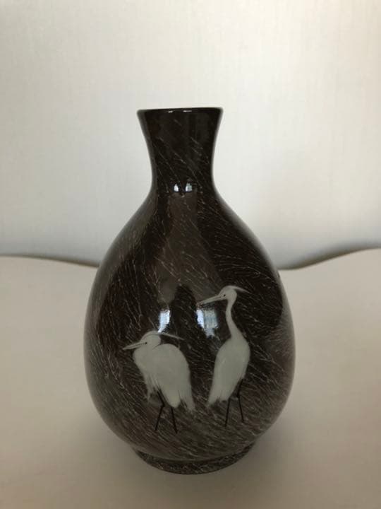 酒器 現川焼 白サギ 横石臥牛