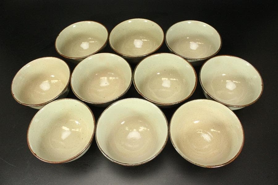 茶道具 絵唐津 数茶碗 十客 利左エ門 木箱付(メ1233)