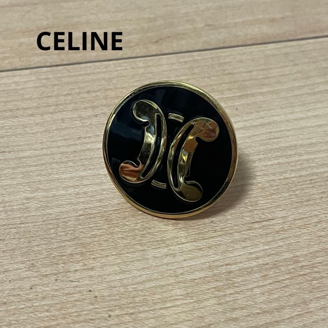 ✨️未使用級✨️ CELINE スカーフリング トリオンフ ブラック ゴールド