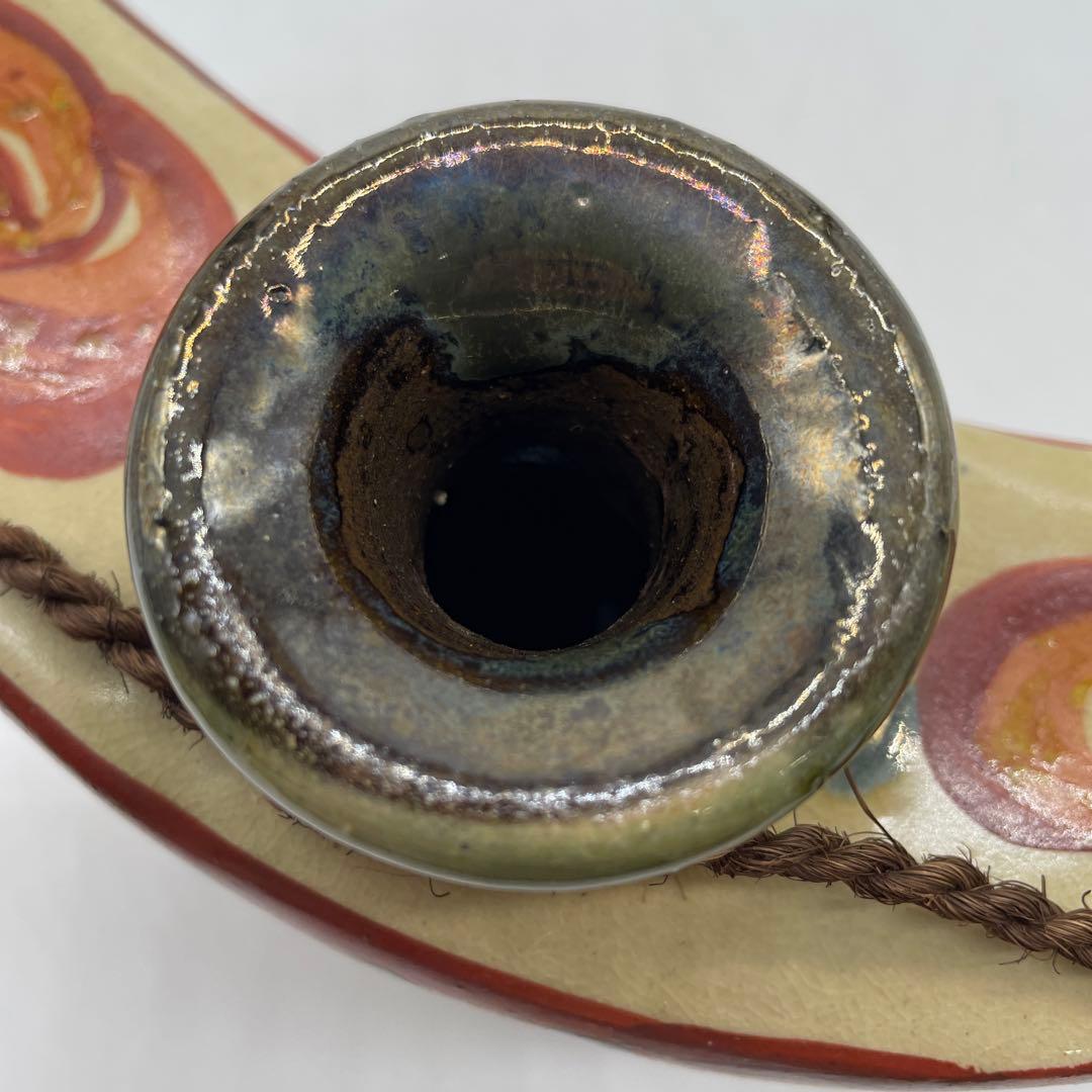 仁王窯　琉球壺屋焼　島袋常明造　龍文抱瓶