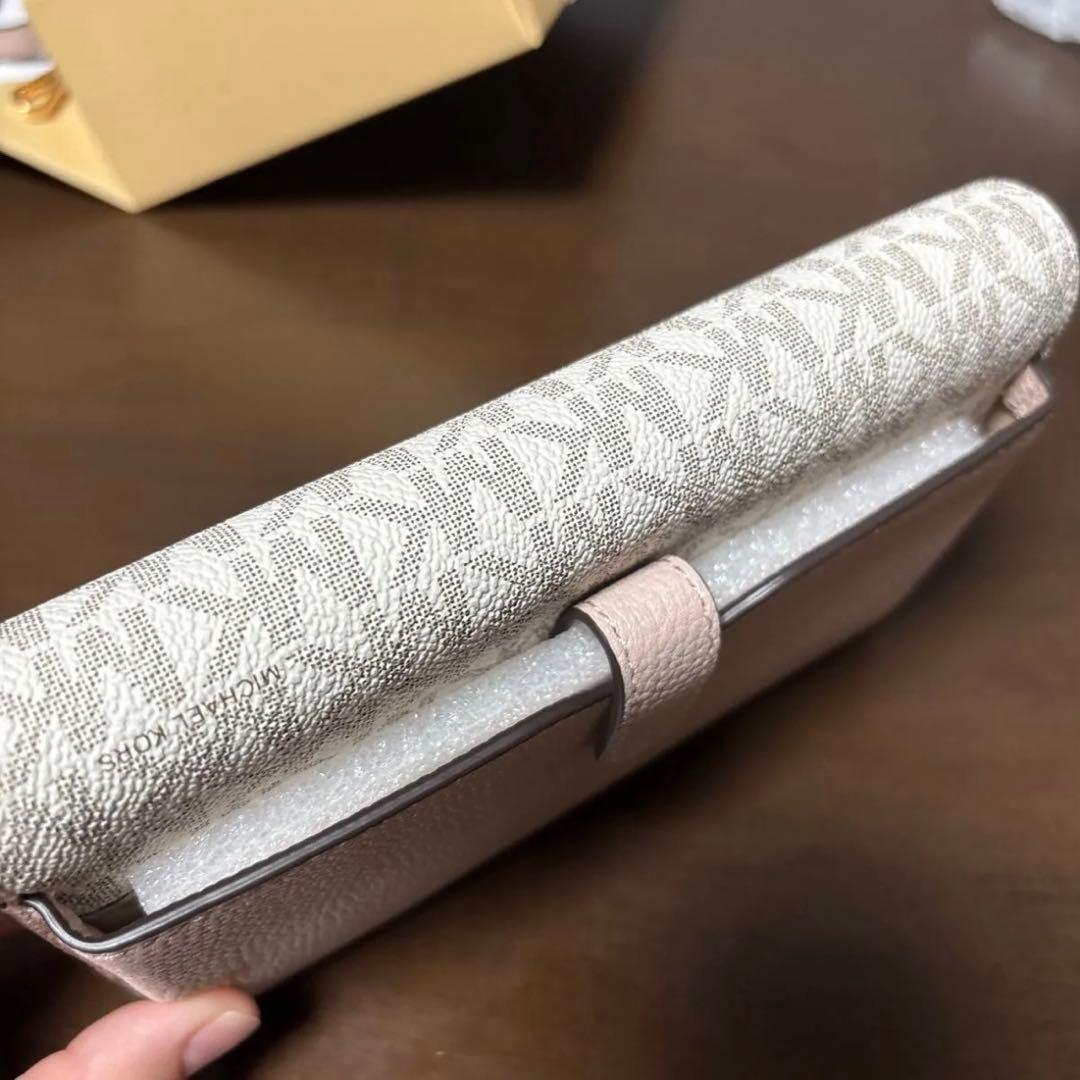 MICHAEL KORS 二つ折り2way財布 ベージュ/ピンク