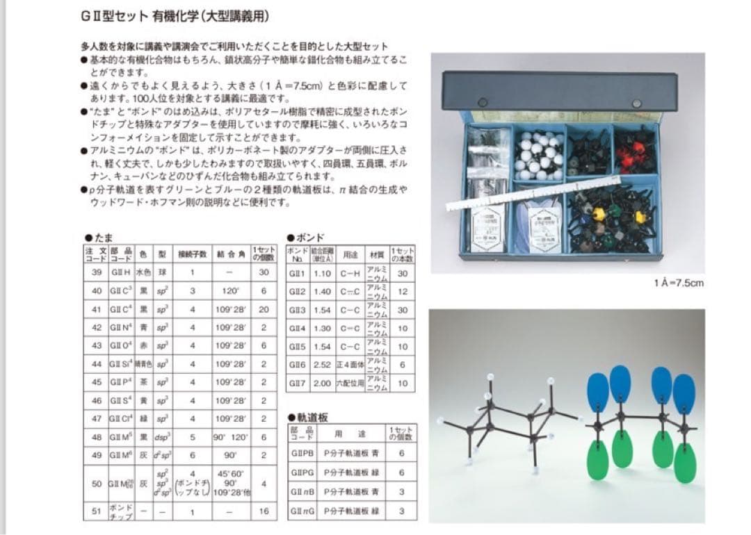 【HGS 分子模型　大型講義用(約100人)】