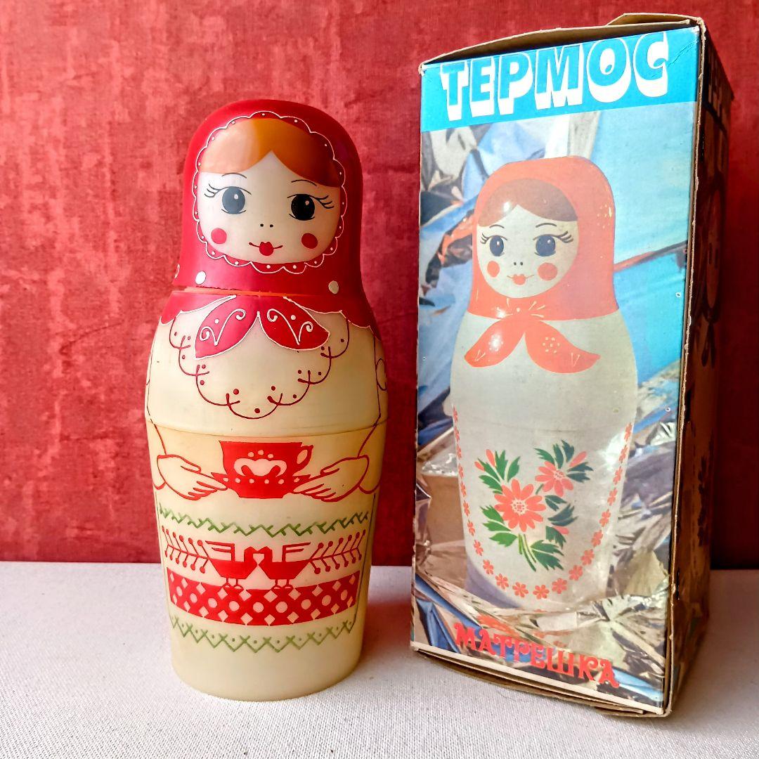 ヴィンテージ◆稀少・珍品◆マトリョーシカ型 魔法瓶 水筒◆TEPMOC ロシア製