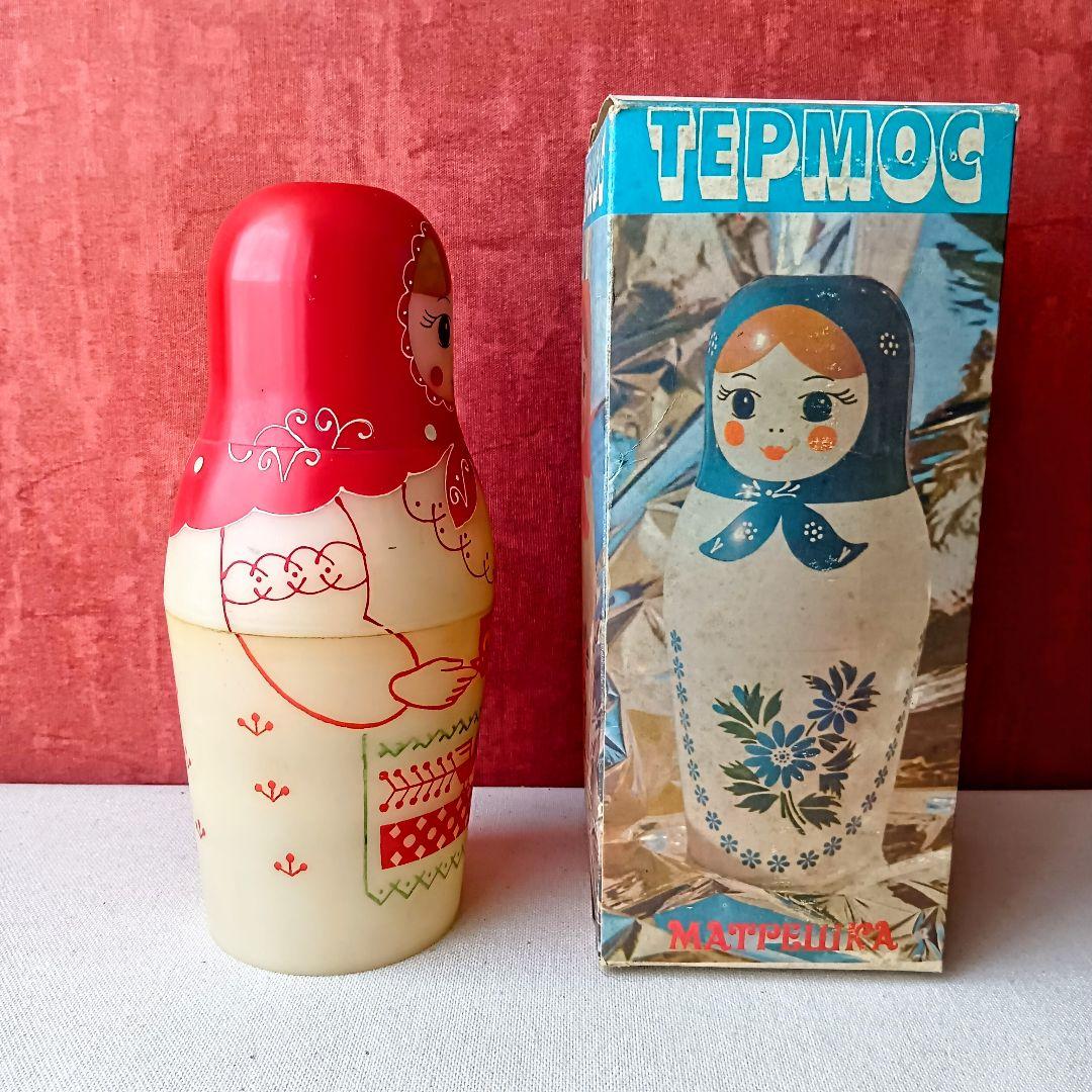ヴィンテージ◆稀少・珍品◆マトリョーシカ型 魔法瓶 水筒◆TEPMOC ロシア製