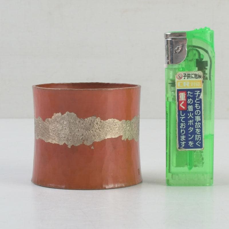 茶道具　銅製　鬼頭正信作　蓋置　共箱　V　9261