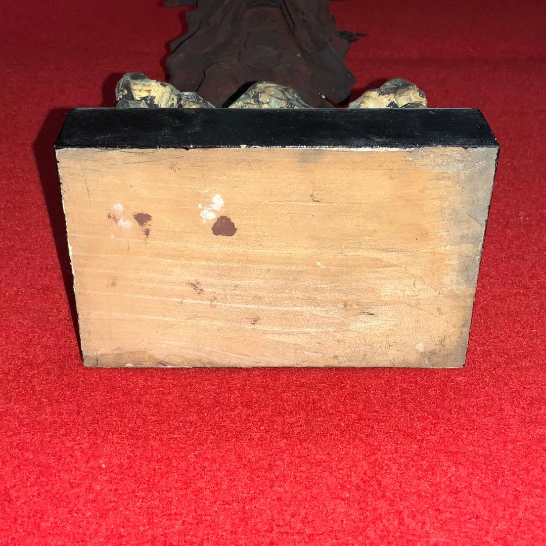 2326時代不明古い仏像⬛️韋駄天/勝負運⬛️木像木造置物御守お守り