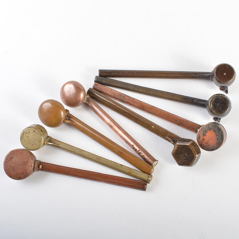 時代提げ物　書道具　古銅　矢立　15点まとめて　F　R7308