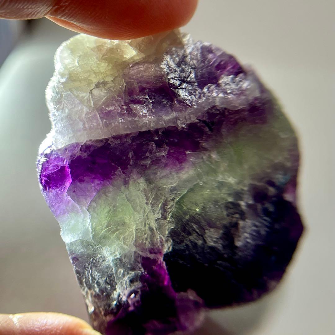 バイカラー シュガー 虹 フローライト 310.35ct 原石 ゾーニング 鉱物