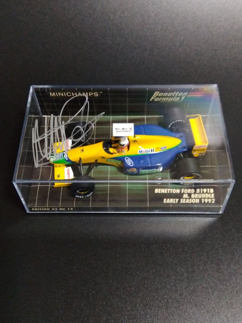 ミニチャンプス マーティン・ブランドル ベネトン1992 直筆サイン 1/43