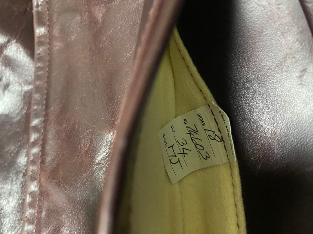 r*a様 AERO LEATHER エアロレザー ハーフベルト 34 バーガンデ