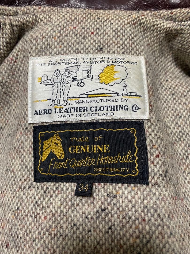 r*a様 AERO LEATHER エアロレザー ハーフベルト 34 バーガンデ