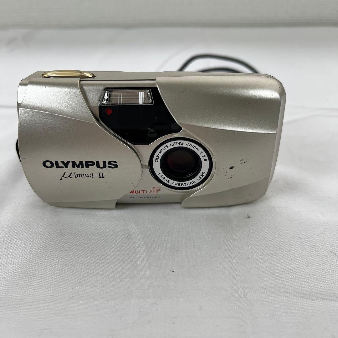 (h) OLYMPUS μ[mju:]-II シルバー フィルムカメラ　ジャンク