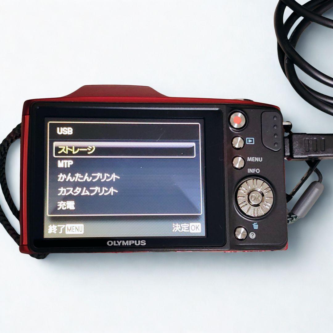 【動作確認済み】OLYMPUS SZ-14 デジタルカメラ レッド 24倍ズーム