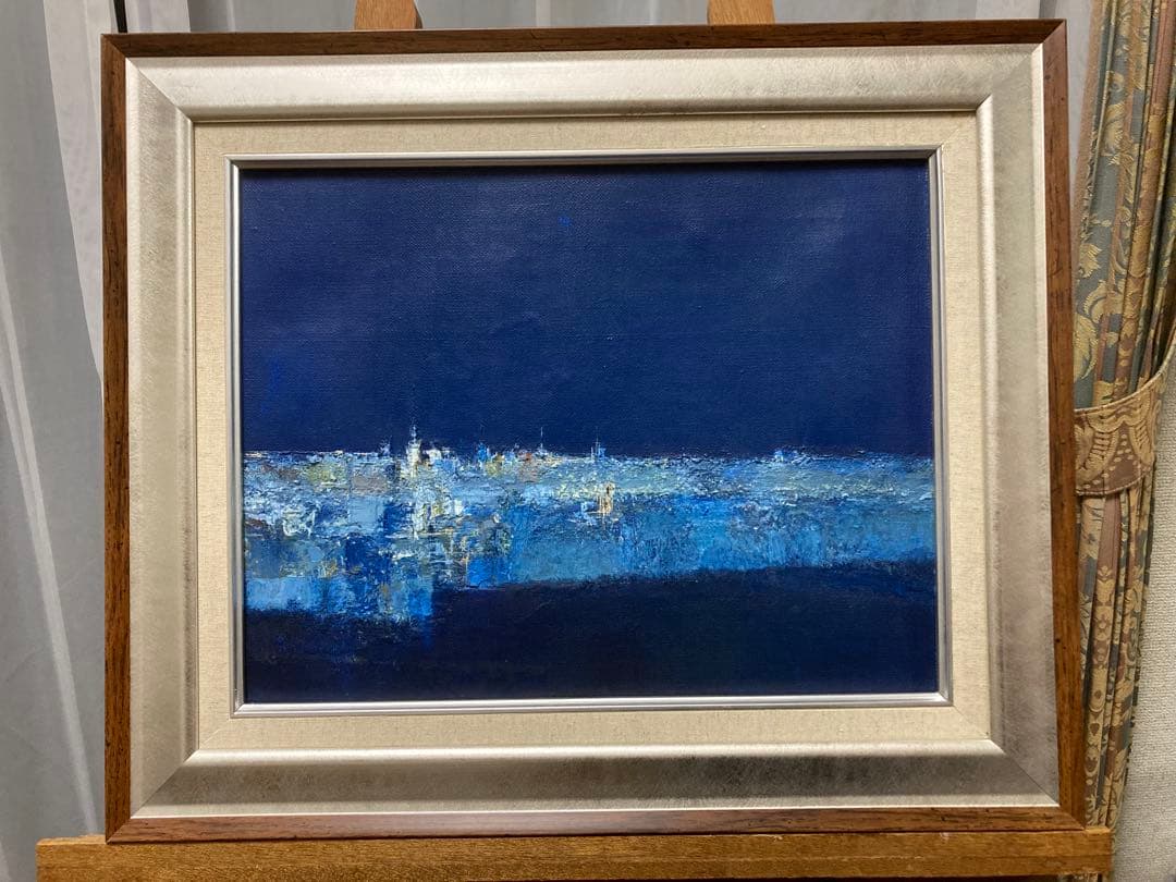 油彩　油絵　海峡　[江草修] 裏書サイン有　美術年鑑掲載作家　Ｆ６号