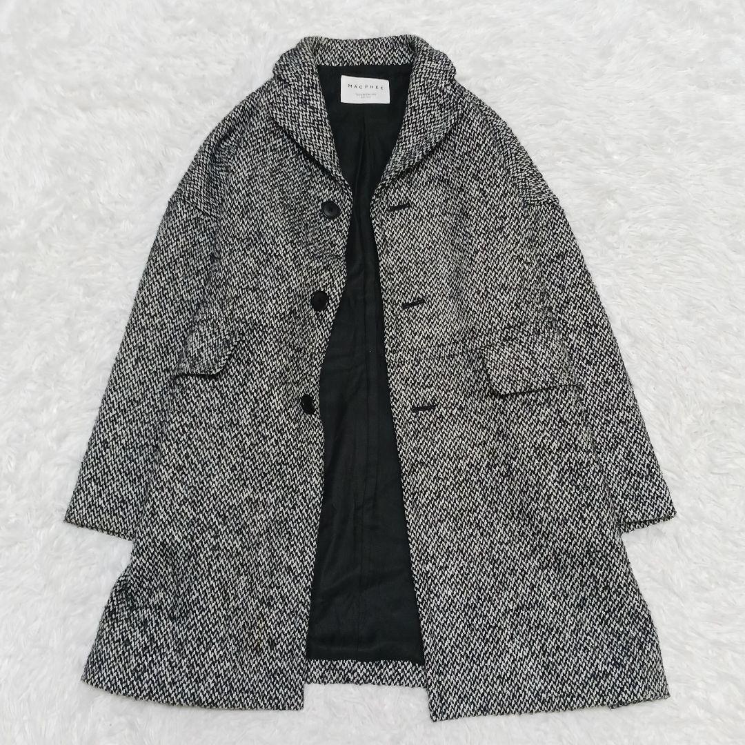 24AW完売品✨マカフィー ブロークンツイードオーバーサイズドコート 34