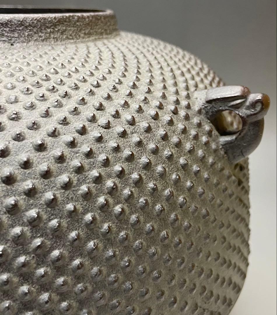 人間国宝　高橋敬典　丸霰釡　茶釜　あられ　釜釻　共箱 　T033