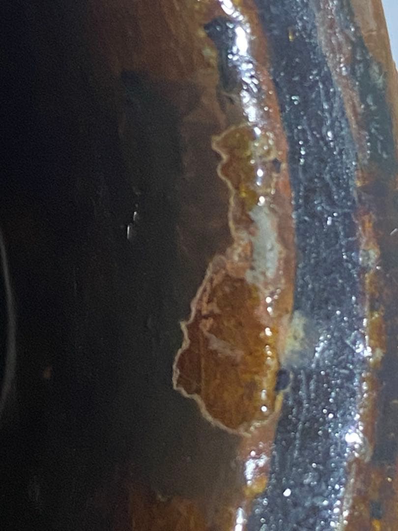 ♦希少！大樋焼 時代物 飴釉箆面取り 双耳壺 瓶 華道 茶道具 花生け 骨董品