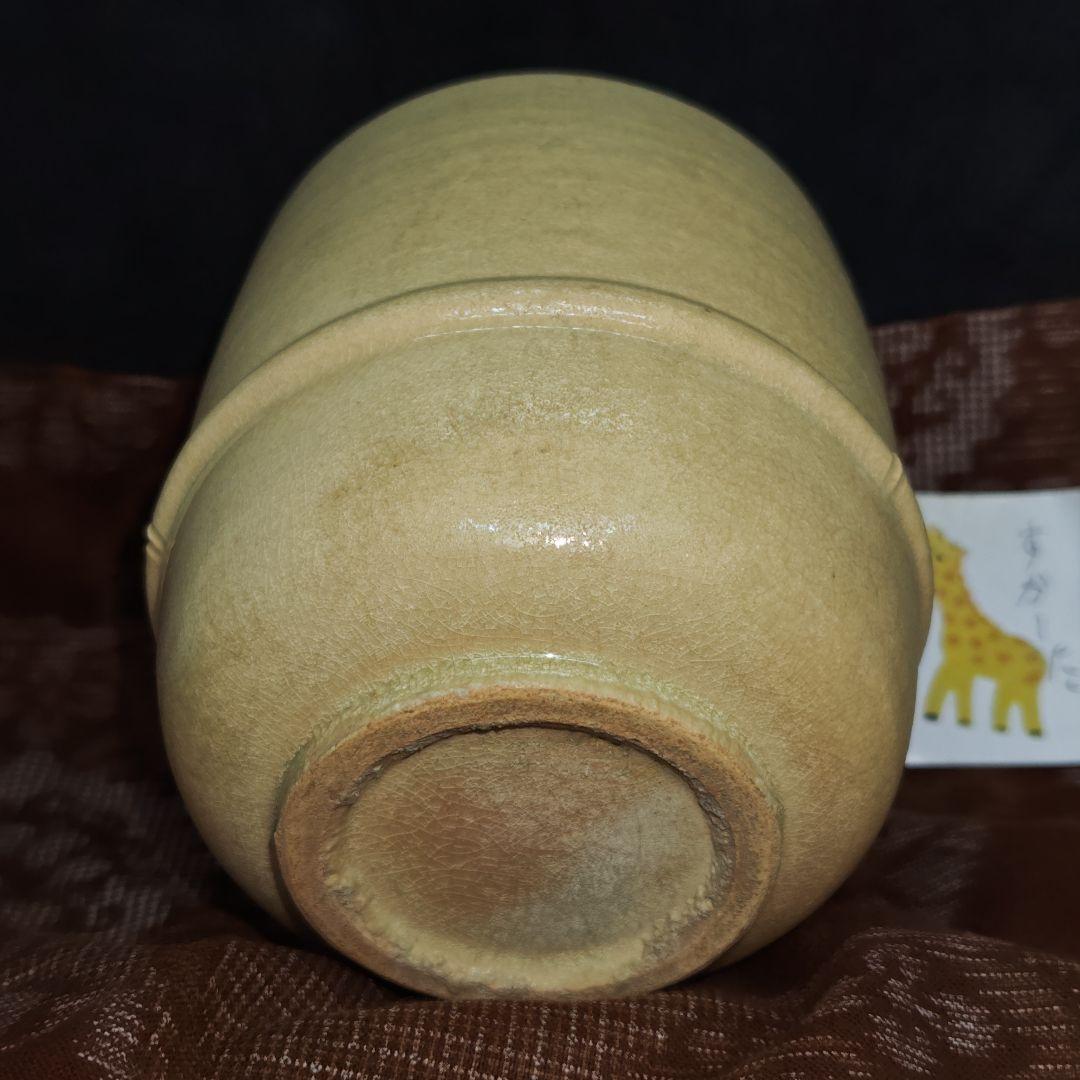 古朝日焼胴紐筒茶碗(元箱、元仕覆残欠、包古布付)