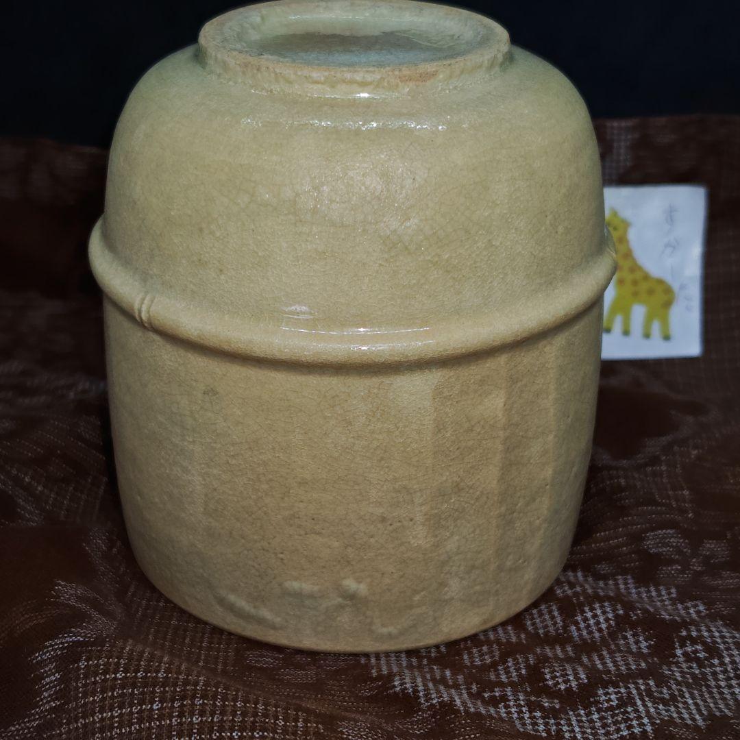 古朝日焼胴紐筒茶碗(元箱、元仕覆残欠、包古布付)