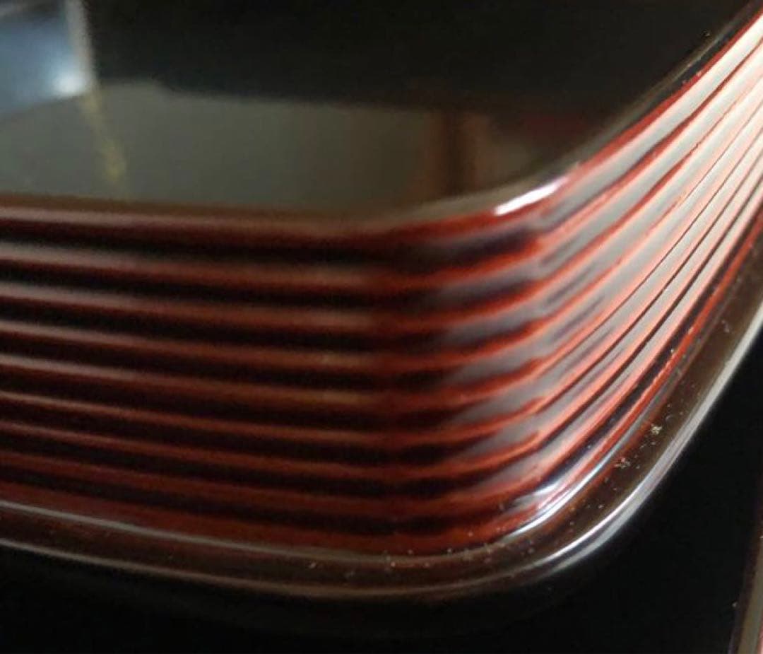 輪島塗　溜内黒塗　前菜盆 5客