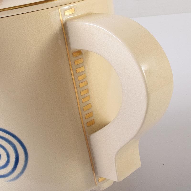 茶道具　京焼　清水焼　橋本城岳造　仁清写　色絵渦巻文　水次　共箱　N7586C