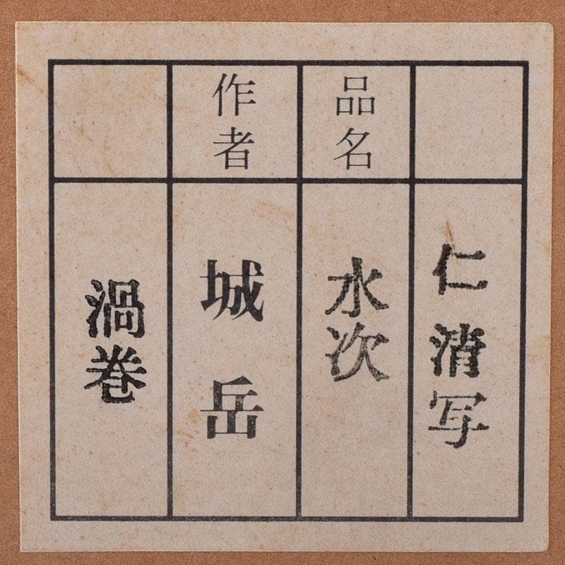 茶道具　京焼　清水焼　橋本城岳造　仁清写　色絵渦巻文　水次　共箱　N7586C