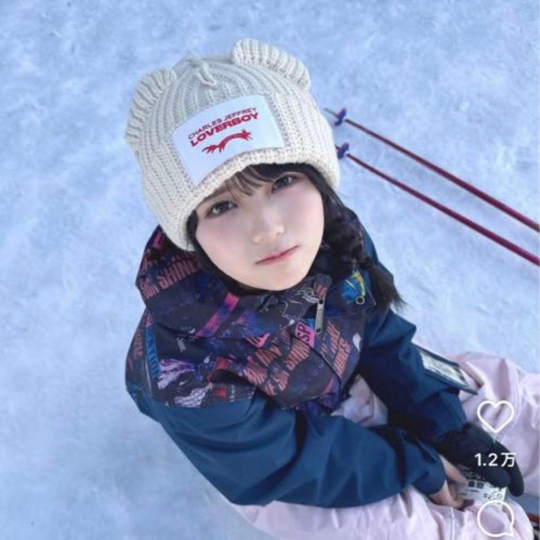 LOVERBOY 耳付きニット帽 黒　うさぎ