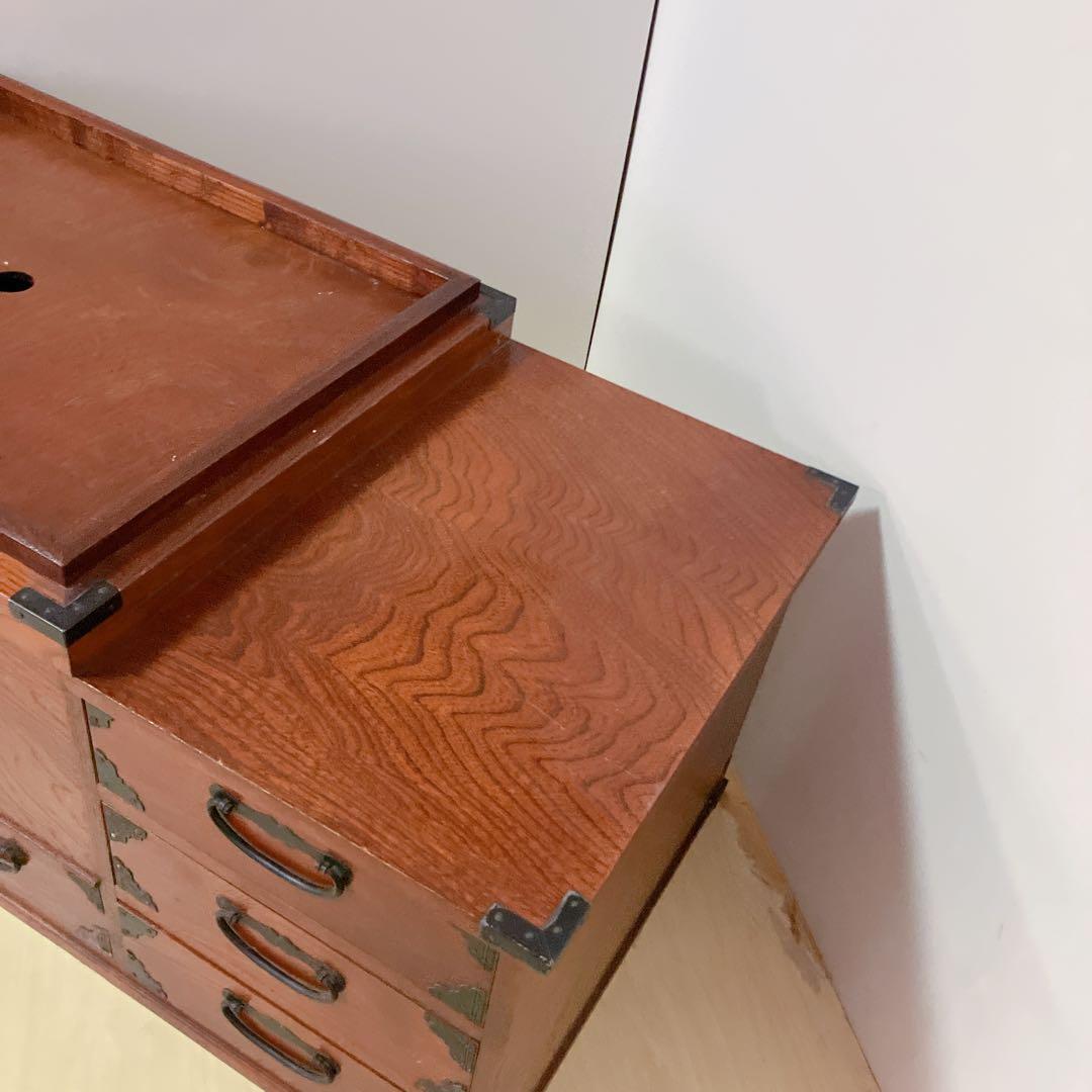 囲炉裏　木製　火鉢　火箸　灰付き　アンティーク　囲炉裏テーブル　古民具 和用具