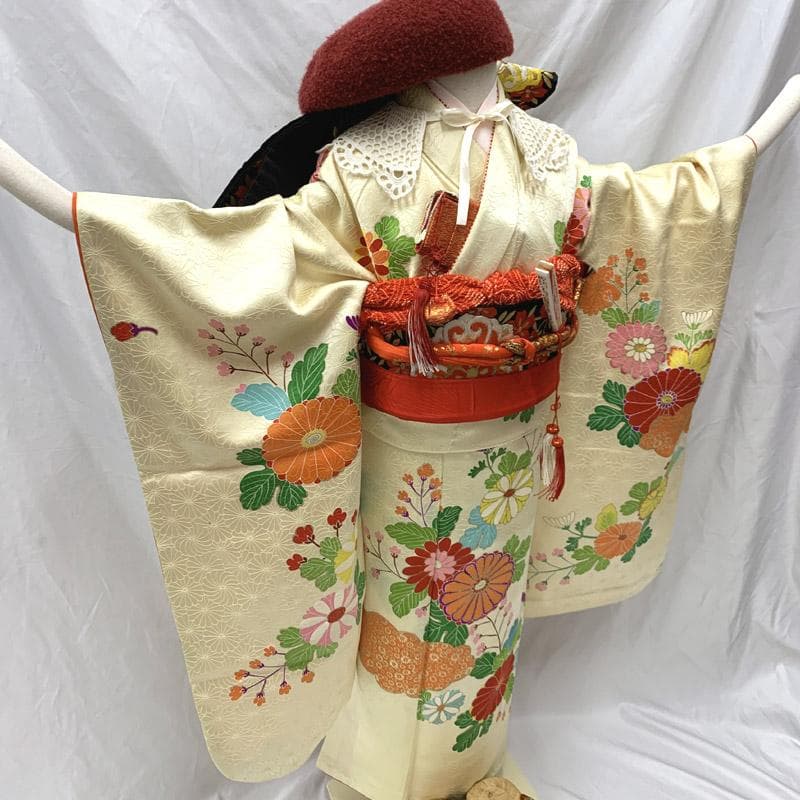508ag33■七五三 七歳 女児 着物&袋帯&長襦袢 ■状態良好