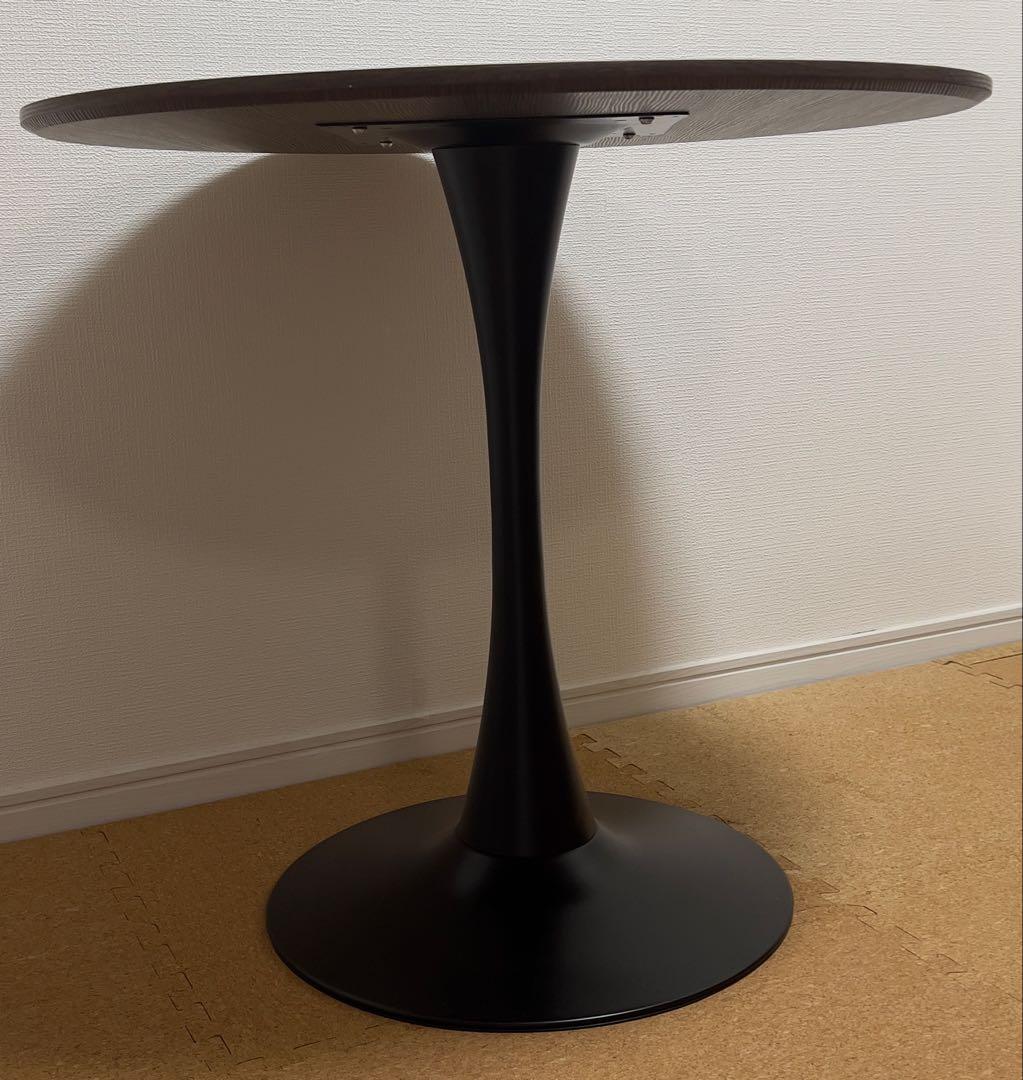 ※11/20迄【新品未使用同様美品 送料込】木目が綺麗なデザイン家具 丸テーブル