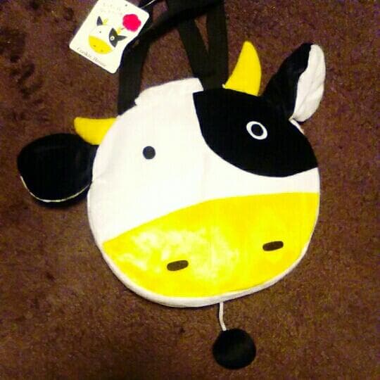 珍品 新品 モーモー 鳴く 牛 うし ウシ ぬいぐるみ バッグ 鞄 昭和レトロ