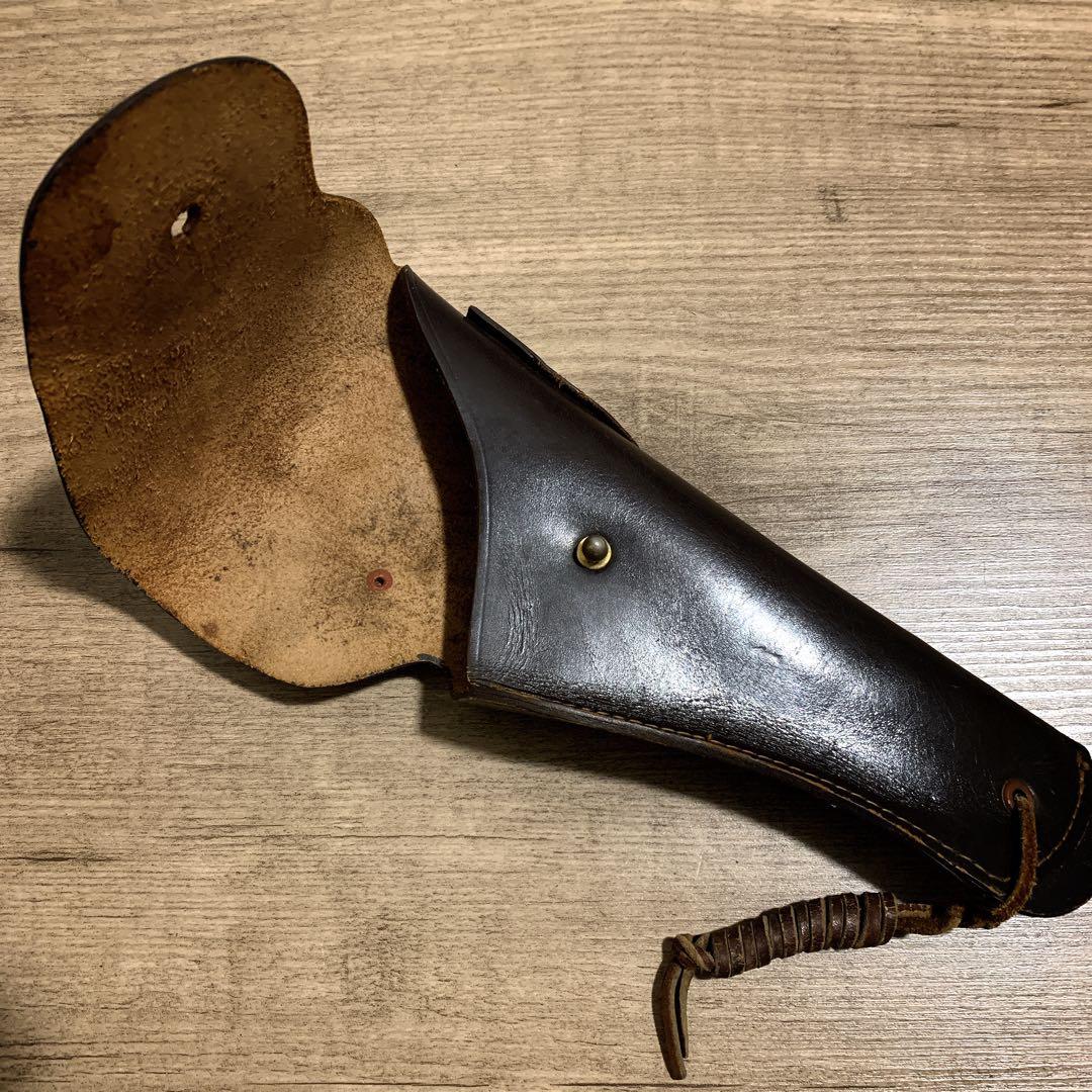 1980年代　国際産業　コクサイ　米軍 US刻印　本革　レザーホルスター　茶