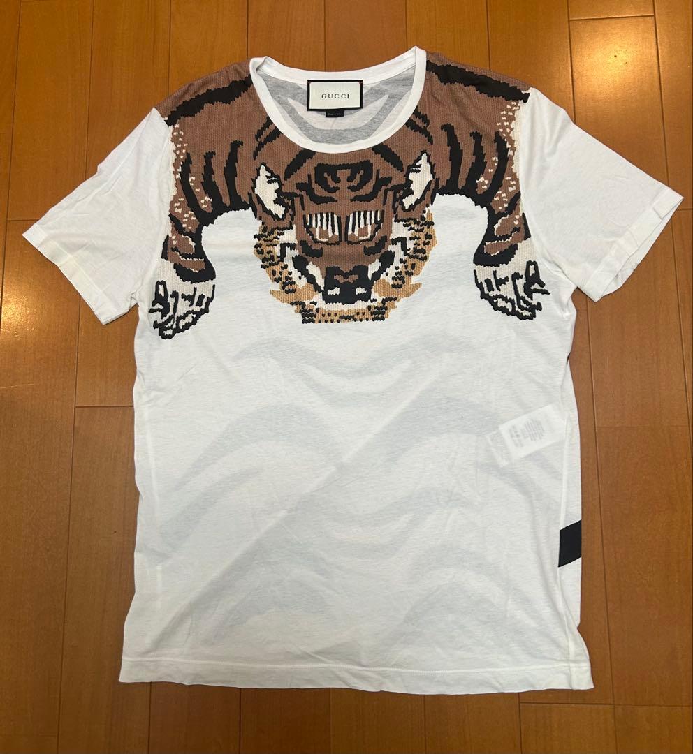 GUCCI タイガー プリント Tシャツ ホワイト M ミケーレ期