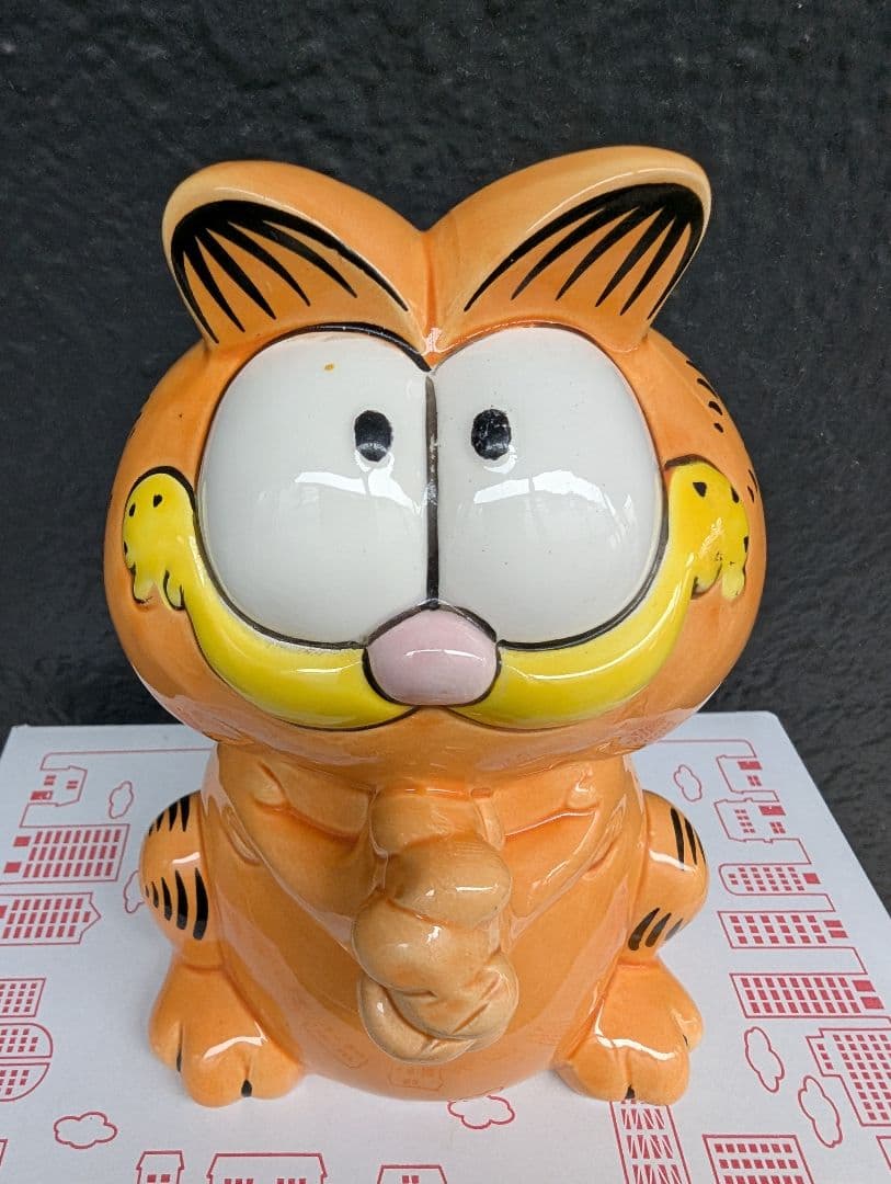 【お願いガーフィー陶器ヴィンテージ 貯金箱 】1998 新古超美品＋♥オマケ付き