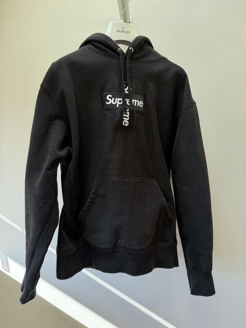 Supreme クロスボックスロゴ　パーカー Sサイズ ブラック　BOXLOGO
