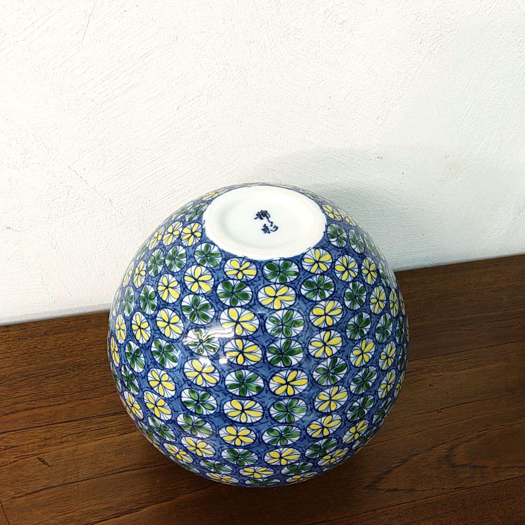 【藤井錦彩】染錦小花紋様 花瓶 飾り壷